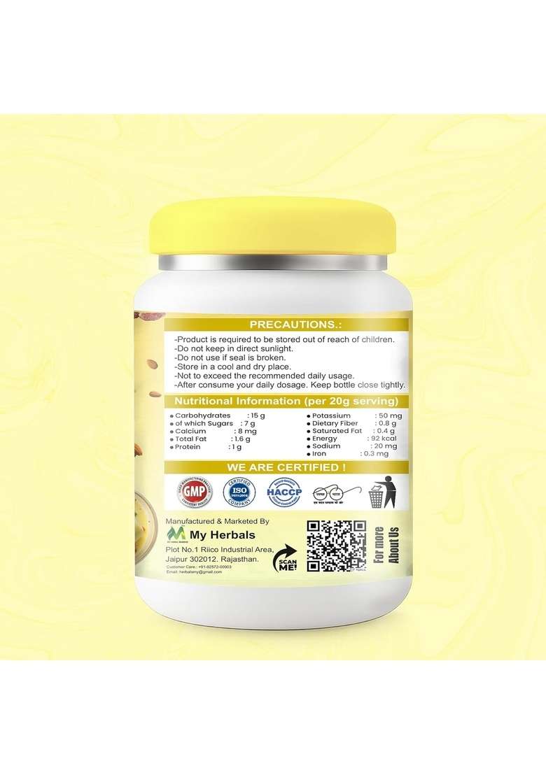 My Herbal Remedies Talbina Kulfi Taste | Nutritious Barley-Based Islamic Breakfast | Dry Fruits Enriched | 550G | Rich In Fiber, Protein & Essential Nutrients | Ideal For Kids & Adult | Talbina - Indya