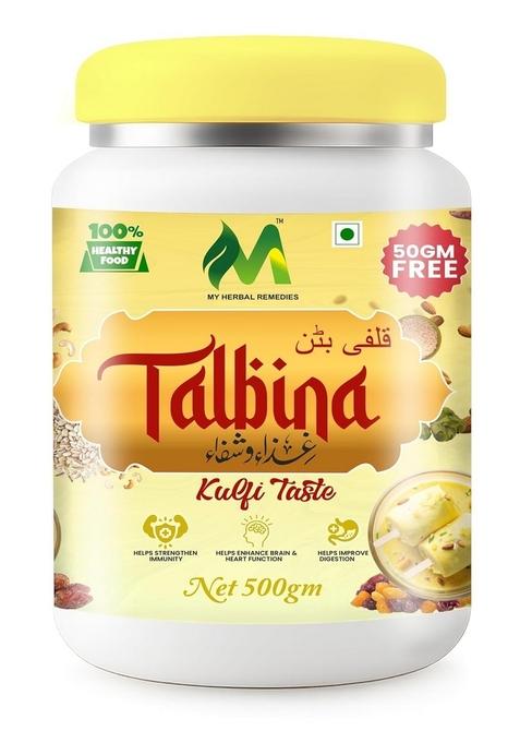 My Herbal Remedies Talbina Kulfi Taste | Nutritious Barley-Based Islamic Breakfast | Dry Fruits Enriched | 550G | Rich In Fiber, Protein & Essential Nutrients | Ideal For Kids & Adult | Talbina