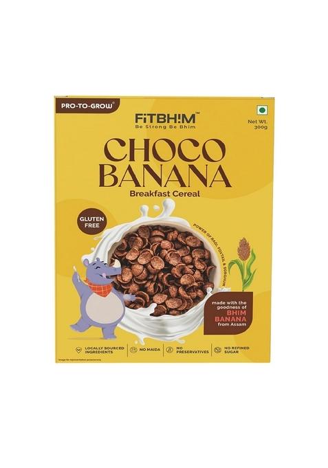 Pro To Grow Fitbhim Choco Banana Healthy Breakfast Cereal For Kids 300G | Enriched With Bhim Banana, Ragi, Foxtail Millet & Sorghum | Gluten Free With No Maida & No Refined Sugar