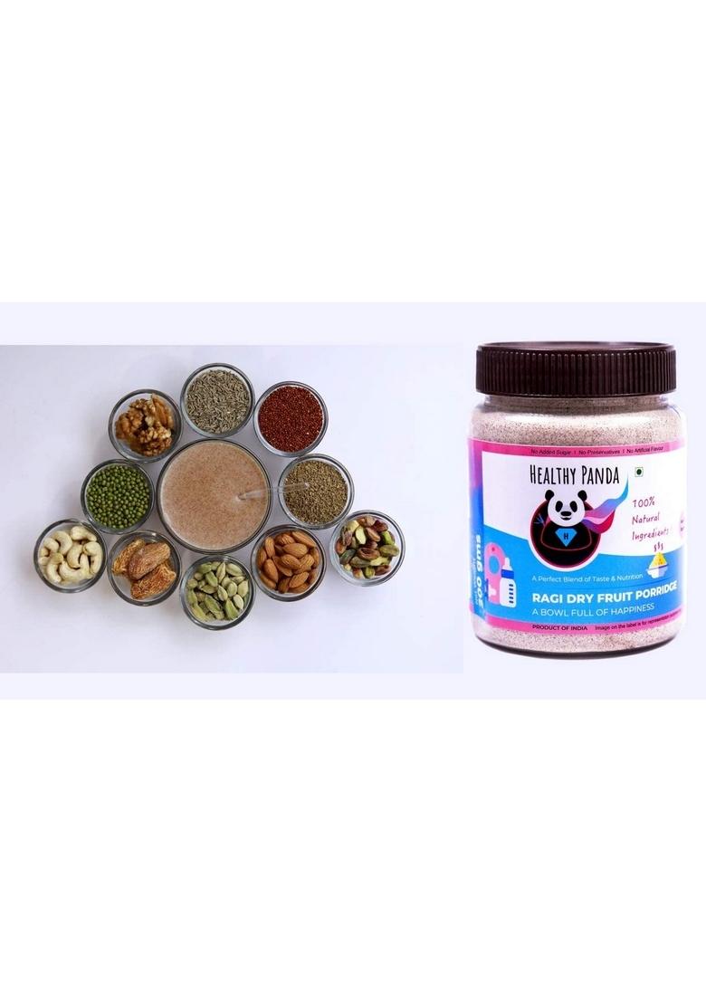 Healthy Panda Organic Sprouted Ragi Dry Fruit Porridge/Sprouted Ragi Porridge, Natural Finger Millet Porridge