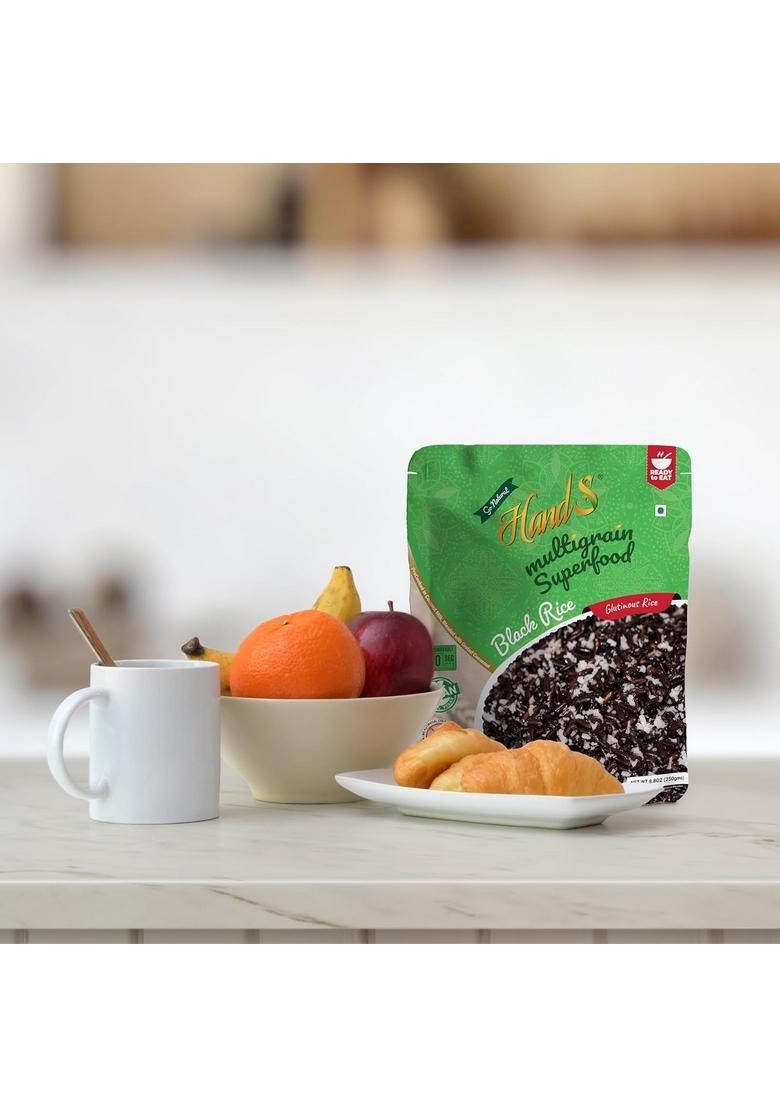 Ready To Eat Black Sticky Rice | Glutinous Millet Style | Plant-Based Ingredients | Source Of Protein & Fibre | Ideal For Breakfast & All-Day Meals | 250G Each | Pack Of 2