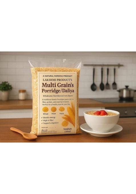 Lakshmi Multi Grain Porridge/Daliya 900 Gram, High In Fibre And Protein, Four Grains Blend With Wheat, Maize, Bajara, Sorghum