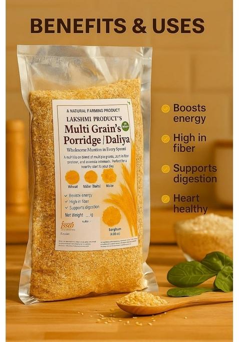 Lakshmi Multi Grain Porridge/Daliya 900 Gram, High In Fibre And Protein, Four Grains Blend With Wheat, Maize, Bajara, Sorghum