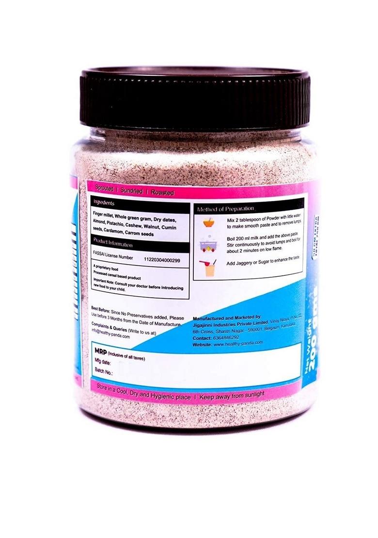 Healthy Panda Organic Sprouted Ragi Dry Fruit Porridge/Sprouted Ragi Porridge, Natural Finger Millet Porridge