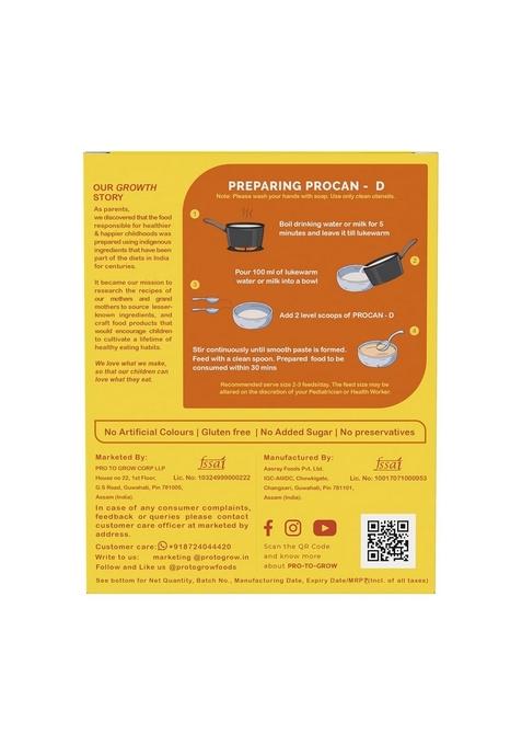 Pro To Grow Procan-D Banana Cereal 300G For Growing Kids | Enriched With Rice, Banana & Dates | No Added Sugar Or Preservatives With 20 Micronutrients | Gluten-Free Formula For Complete Nutrition