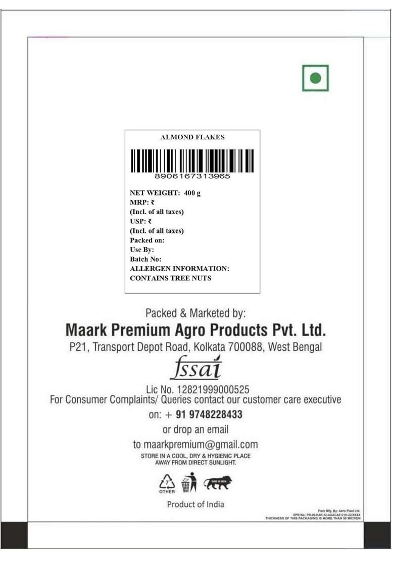 Nuturge Almond Flakes Itasty Treeidry Fruits Rich In Magnesiumi Good Souce Of Calcium Potassiumi Monounsaturated Fatsi Fiber Rich I Reduce Inflammation (400 Gm)