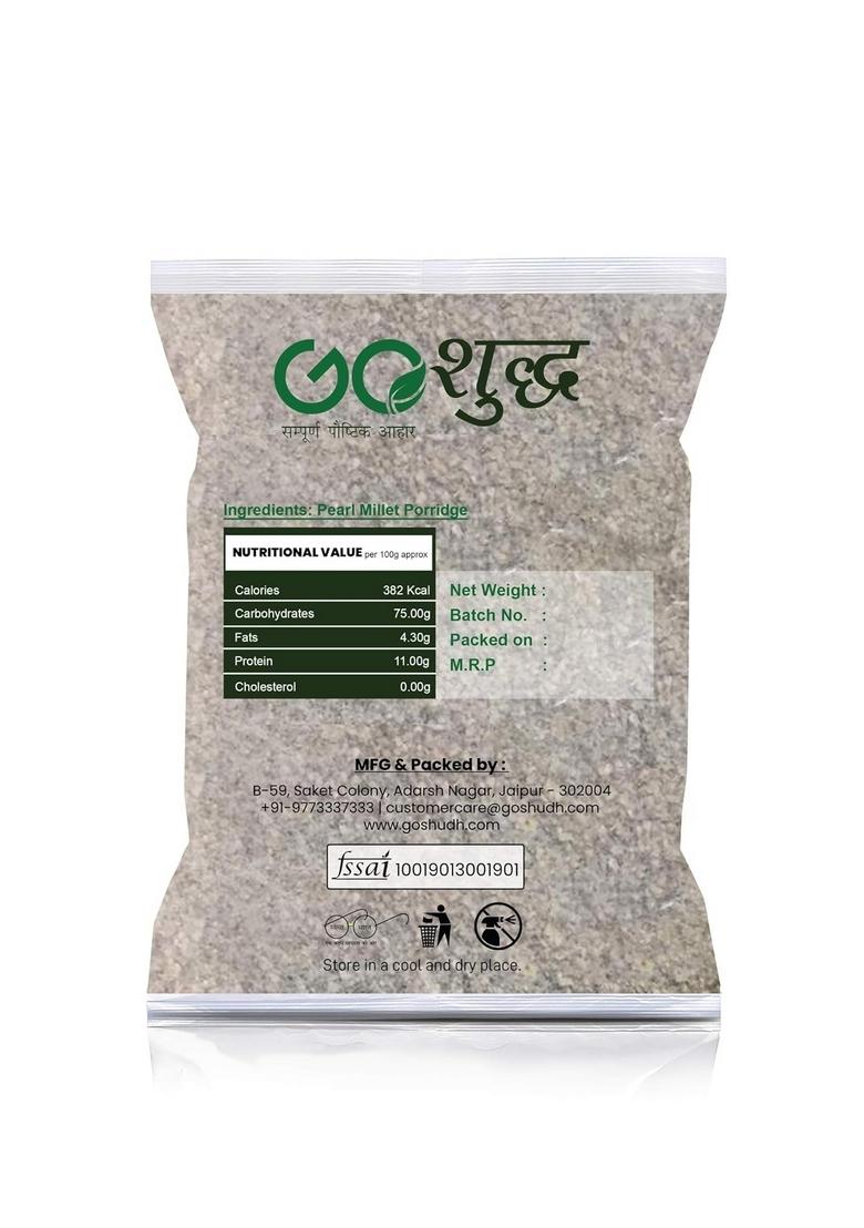 Goshudh Bajra Daliya (Pearl Millet Porridge)| 1Kg Packing| With Omega-3 Fats| Whole Grain| For Weight Loss & Digestive Health| Rich In Nutrients & Fibre