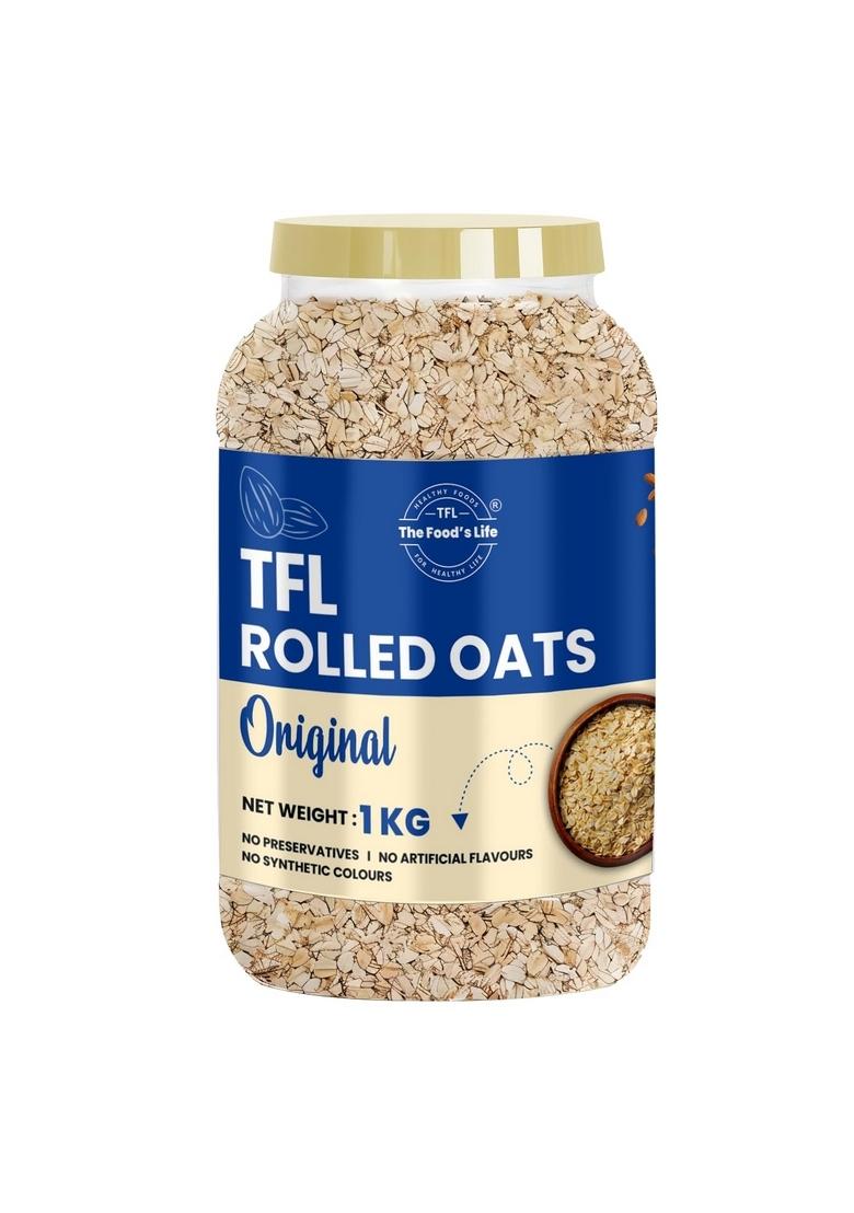 Tfl(The Food'S Life) Premium Golden Rolled Oats (High-Fiber Breakfast Cereal/Use For Baking, Granola And Oatmeals/Rich In Beta Glucans) 1 Kg
