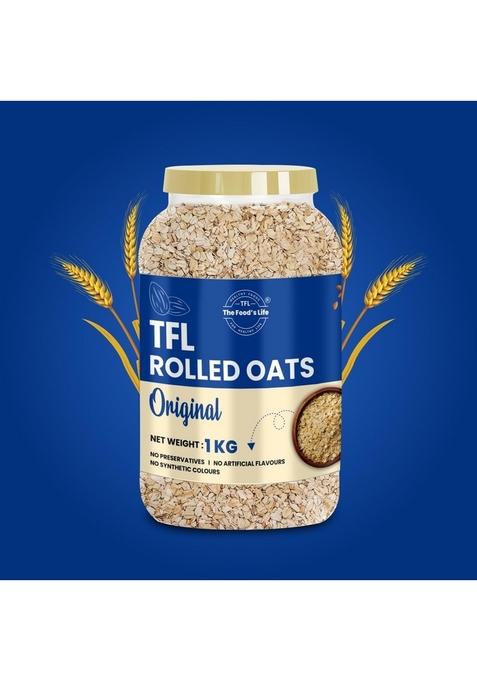 Tfl(The Food'S Life) Premium Golden Rolled Oats (High-Fiber Breakfast Cereal/Use For Baking, Granola And Oatmeals/Rich In Beta Glucans) 1 Kg