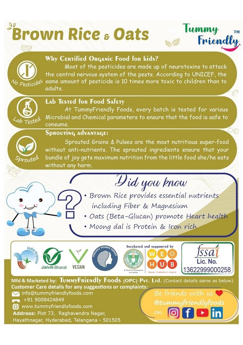 Organic Brown Rice And Oats Khichdi Mix With Vegetables For Toddlers | Available In Baby Packs Too | Organic Baby Food For 1 Year Old Baby | Shelf-Life 9 Month | 200G