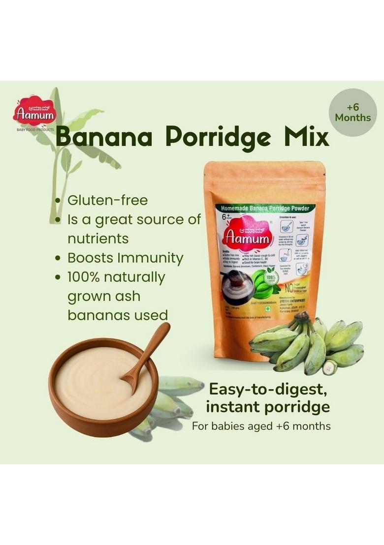 Aamumbanana Porridge Mix | Pack Of 3 X 200G | No Added Sugar | Nutrient-Rich & Easy To Digest