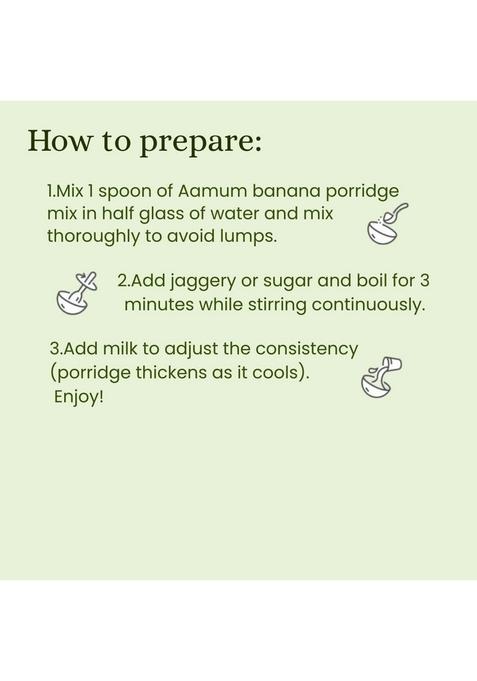 Aamumbanana Porridge Mix | Pack Of 3 X 200G | No Added Sugar | Nutrient-Rich & Easy To Digest