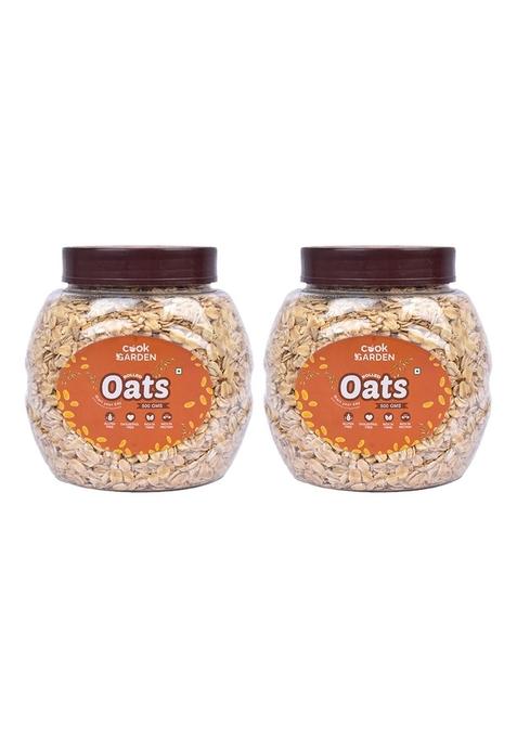 Cookgarden Rolled Oats | Protein Rich Breakfast | Gluten Free Oats | Diet Food | 100% Wholegrain | 500G*Pack Of 2