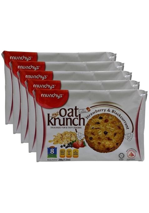 More Combo - Munchy'S Oat Krunch - Strawberry And Blackcurrant, 208G (Pack Of 5) Promo Pack