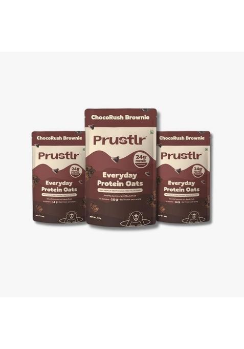 Chocorush Brownie - Everyday Protein Oats 24G Protein | Gluten-Free | Guilt-Free | Vegan Friendly | Nature-Inspired | No Added Preservatives | Pack Of 3