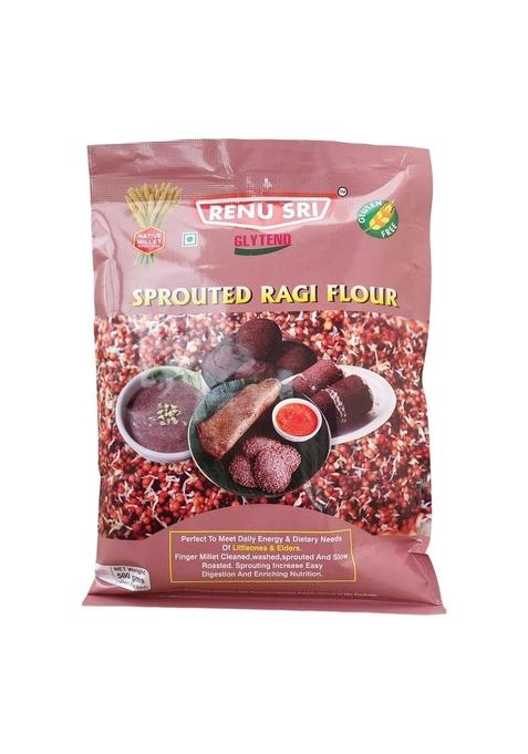 Renu Sri Glytend Sprouted & Roasted In Low Flame Ragi/Finger Millet Flour | Gluten-Free| Ragi Huri Hittu_Low Gi | High In Protein & Iron | Diabetic Friendly | Ideal For Kids & Elders(500 Grams)