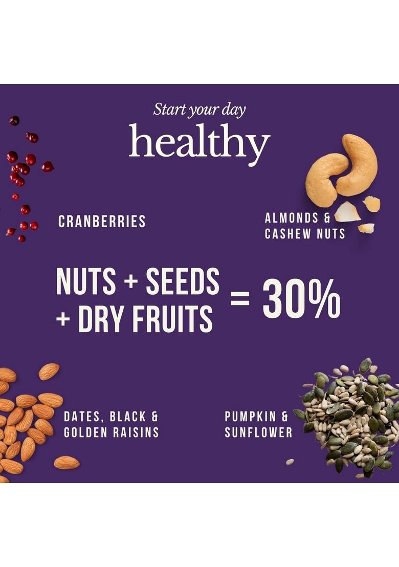 Fulfilling Chocolate Muesli- Tasty & Healthy Breakfast Cereal 700G, Dry Fruit & Nuts, Omega 3 Rich Pumpkin & Sunflower Seeds + Cranberry | Rolled Oats + Millet Flakes | Vegan