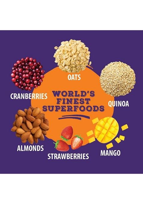 Bagrry’S Superfood Granola Exotic Fruits With Cranberries & Almonds|30% Fruit And Nuts| 40% Oats & Quinoa|High In Fibre & Protein|5 Grain Goodness| Breakfast Cereal|Crunchy Granola, 400G, (Pack Of 2)