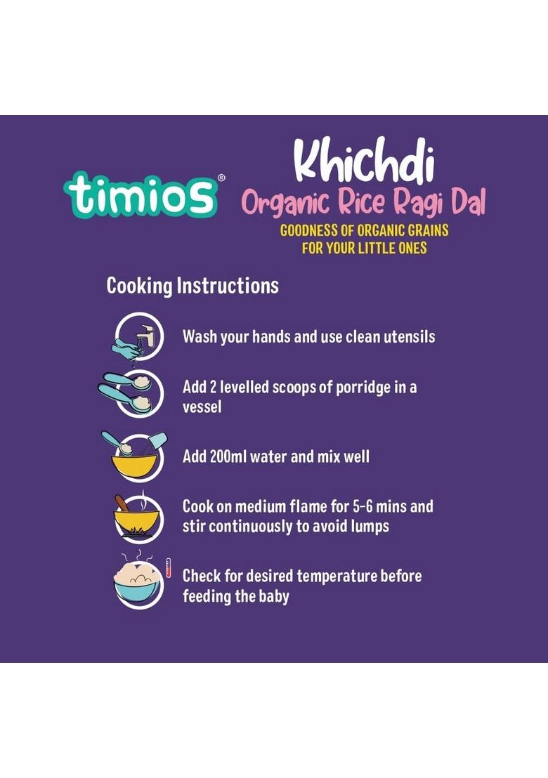 Timios Organic Rice, Ragi & Dal Porridge For -Pack Of 1