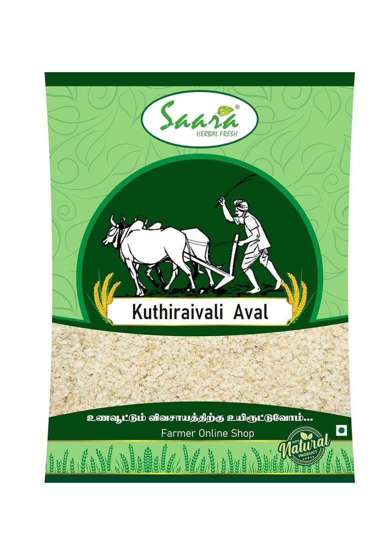 Saara Herbal Fresh Kuthiraivali Flakes, 250G, Barnyard Millet Aval, Millet Flakes For Breakfast, Rich In Fiber, 250G - Indya