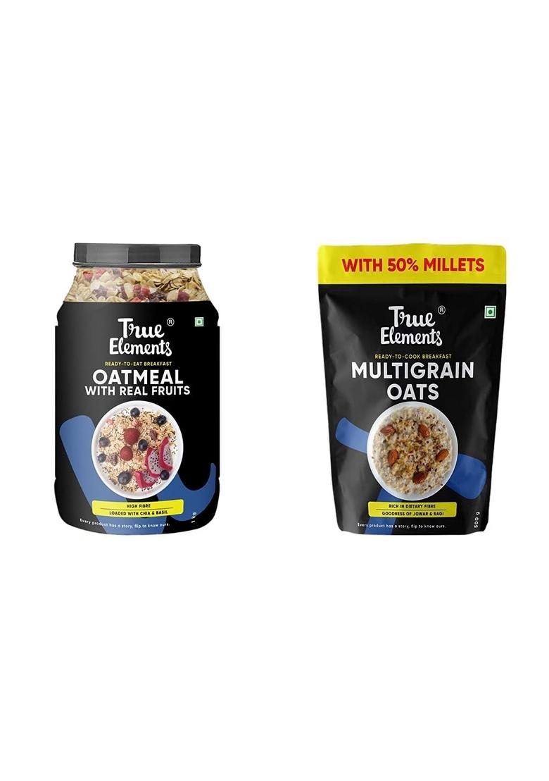 True Elements Whole Oatmeal 1Kg & True Elements Multigrain Oats 500G
