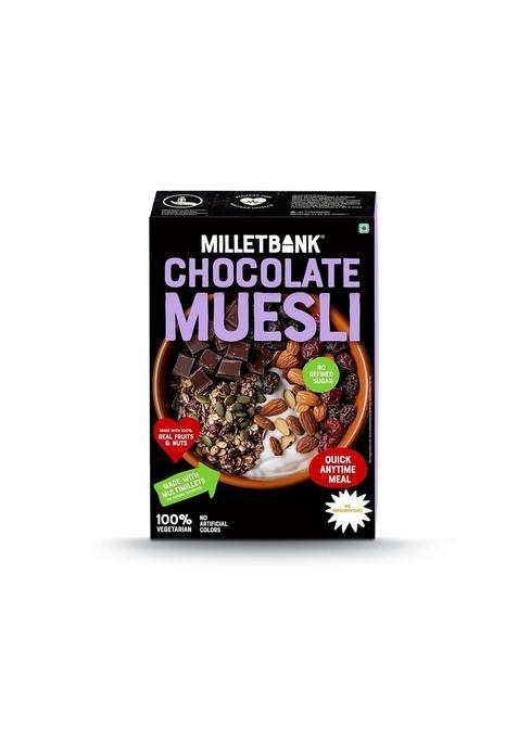 Millet Bank Chocolate Millet Muesli 350 Gms | Limitless Energy Breakfast | No Added Sugar | Made With Multimillets | No Added Preservatives & Colours