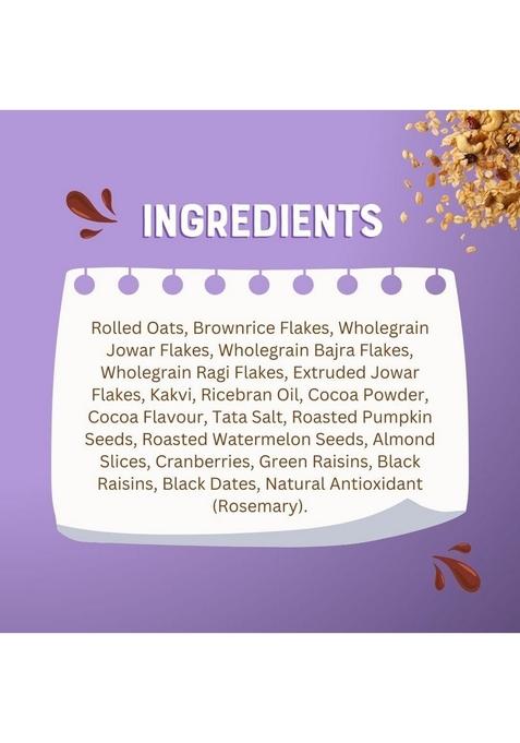 Millet Bank Chocolate Millet Muesli 350 Gms | Limitless Energy Breakfast | No Added Sugar | Made With Multimillets | No Added Preservatives & Colours