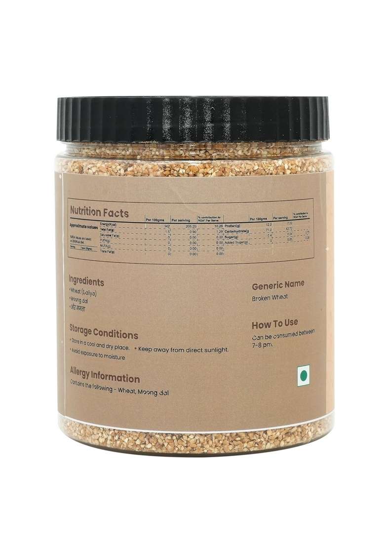 Nuskha Kitchen Bhuna Daliya | Roasted Daliya | Pregnancy Food | Wheat Dalia | Nutrition For New Mothers | Healthy Digestion | 500Gm - Indya