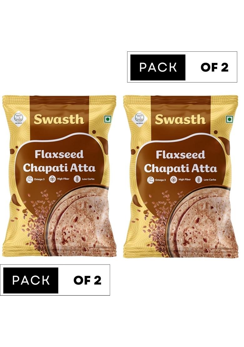 Swasth Flaxseed Chapati Atta -Omega -3 -High Fibe C-Low Carbs |High Protein&Fibre|Diabetic Friendly |For Weight Loss