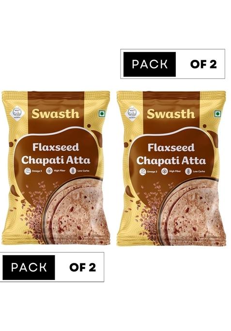 Swasth Flaxseed Chapati Atta -Omega -3 -High Fibe C-Low Carbs |High Protein&Fibre|Diabetic Friendly |For Weight Loss