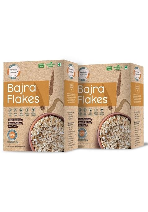 Organic Wisdom-Back To Roots Bajra (Pearl Millet) Flakes | Gluten Free Breakfast | High Protein & Fiber |100% Natural | Combo Pack (250 Gm Each) | Pack Of 2