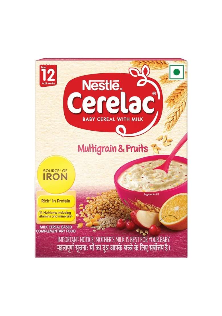 Cerelac Baby Food Cereal | Multigrain & Fruits For 12 To 24 Months Baby | Source Of Iron & Protein | Instant Cereal | 600G (Pack Of 2) - Indya