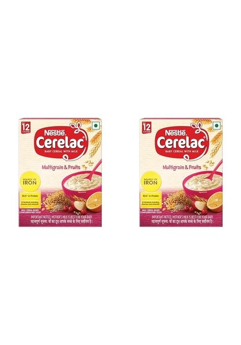 Cerelac Baby Food Cereal | Multigrain & Fruits For 12 To 24 Months Baby | Source Of Iron & Protein | Instant Cereal | 600G (Pack Of 2)