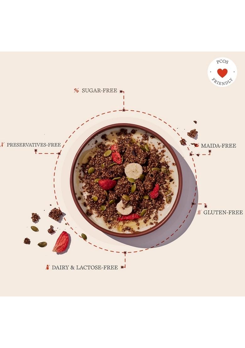 The Cinnamon Kitchen Strawberry & Banana Millet Granola (150 G) | As Seen On Shark Tank India | Ready To Eat Healthy Breakfast Food | 100% Millet Based| Loved By Children