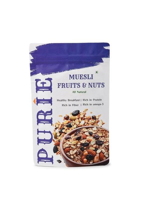 Purie Muesli 200G | High Protein & Fibre | Wholegrain Healthy Breakfast Cereal | No Added Sugar & Preservatives | Non-Gmo | Quick & Natural Breakfast Option (Pack Of 1)