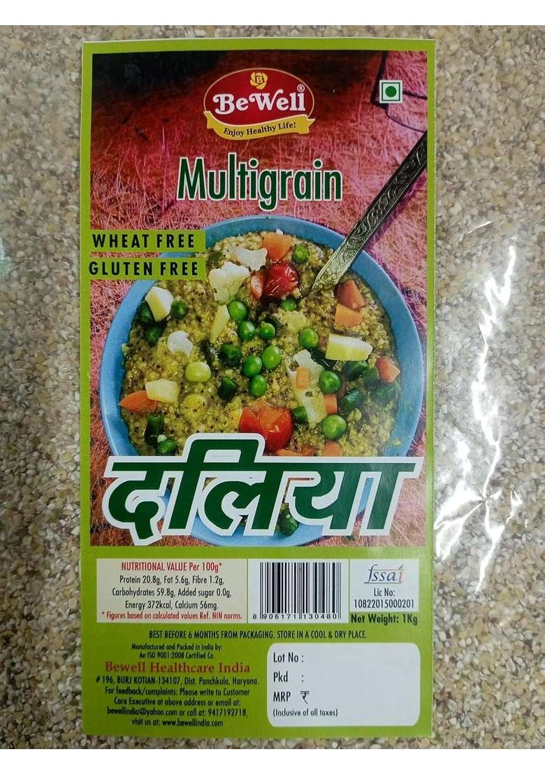 Bewell - Gluten Free Multigrain Dalia 1Kg | For Growing Childern | Gymers | Diabetics | Heart & Stomach | Bones & Teeth. - Indya