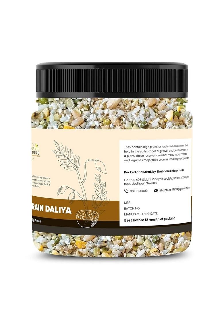 Organic Nature Natural Pure Mix Multigrain Dalia 250 Gms | Healthy Grains Daliya | Fiber Rich | Mix Grain Dalia | Pure Mix Multigrain Daliya | Gluten Free| Jar Pack