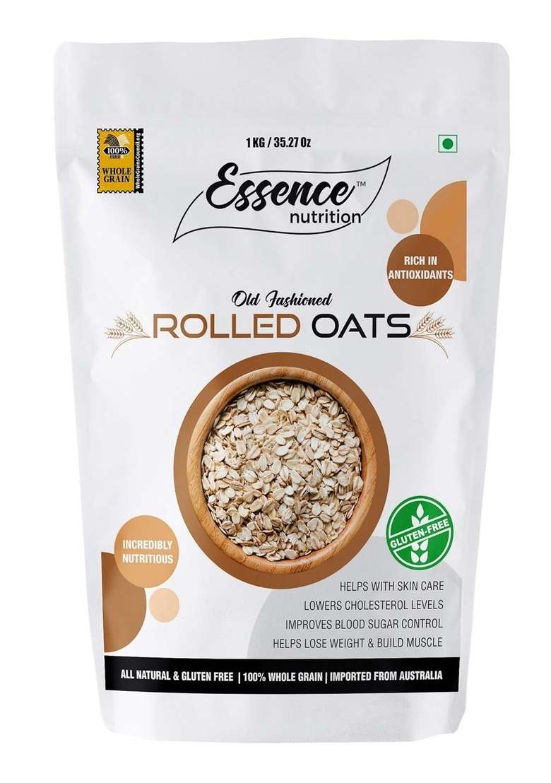 Essence Nutrition Certified Gluten Free Rolled Oats (1 Kg) - Imported From Australia - Indya