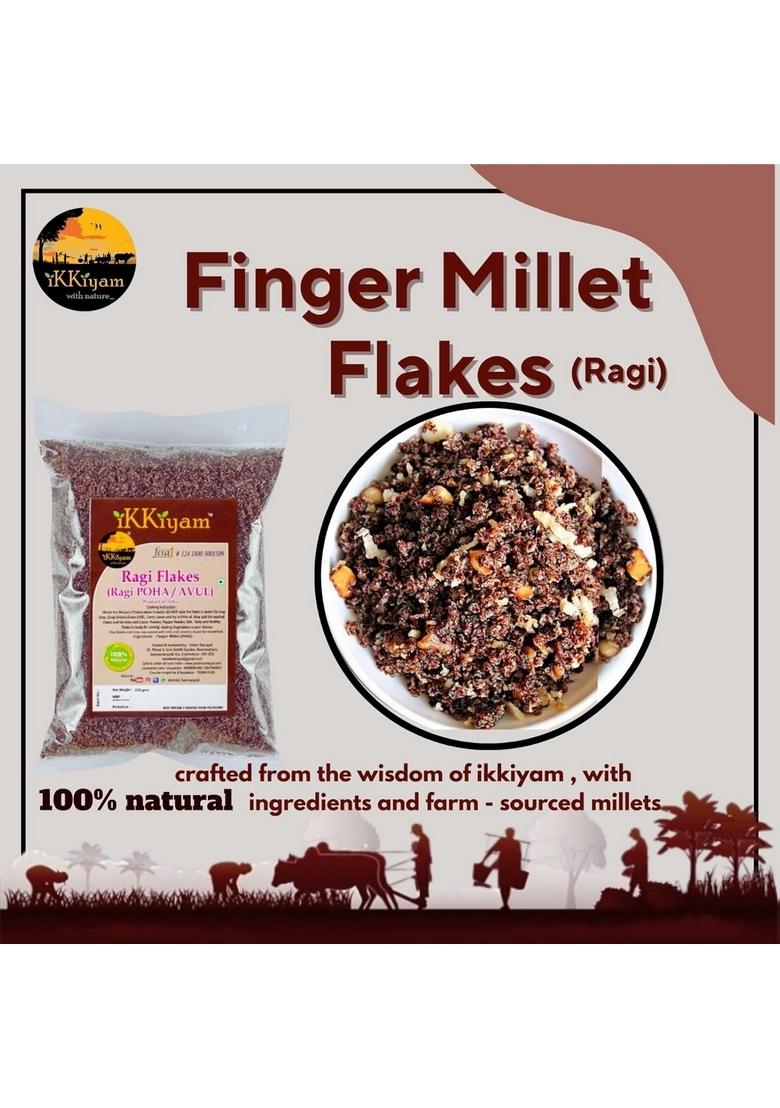 Ikkiyam Ragi Flakes (Avul) Whole Grain Finger Millet | Fresh Poha | Breakfast Millet Pohe Loaded With Calcium & Nutrients | Unflavoured Gluten Free | Ragi Alternative To Oats | 1 Kg Pack