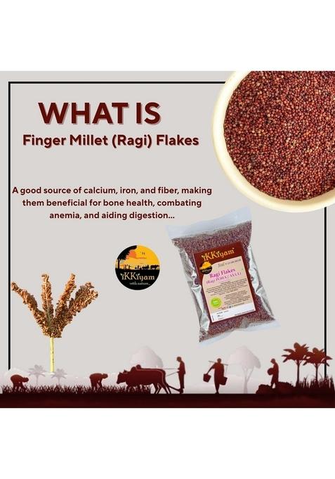 Ikkiyam Ragi Flakes (Avul) Whole Grain Finger Millet | Fresh Poha | Breakfast Millet Pohe Loaded With Calcium & Nutrients | Unflavoured Gluten Free | Ragi Alternative To Oats | 1 Kg Pack