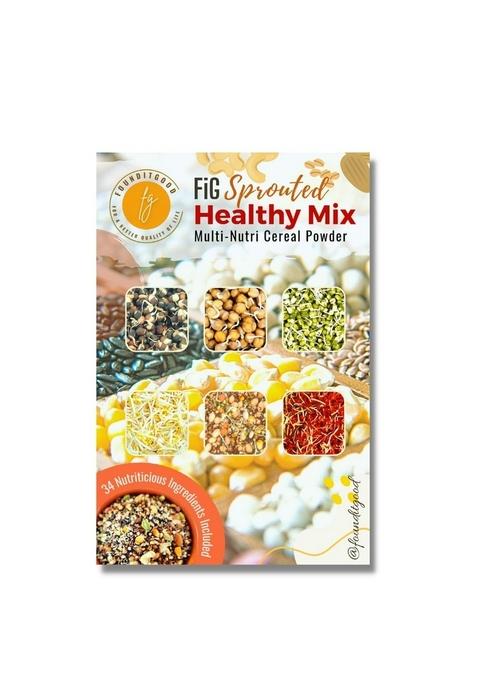 Fig Sprouted Healthy Mix (Sattu Mavu) – Multi-Nutri Cereal Powder With 34 Naturally Nutritious Ingredients. Super Food & Nutritional Supplement With No Preservatives