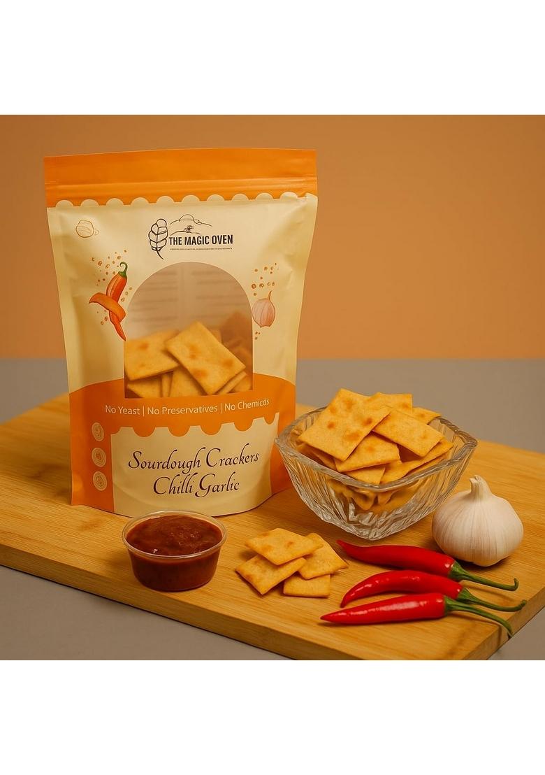 The Magic Oven Sourdough Oil Free Crackers Chips, Healthy Baked Nutritious Snack | Preservative-Free