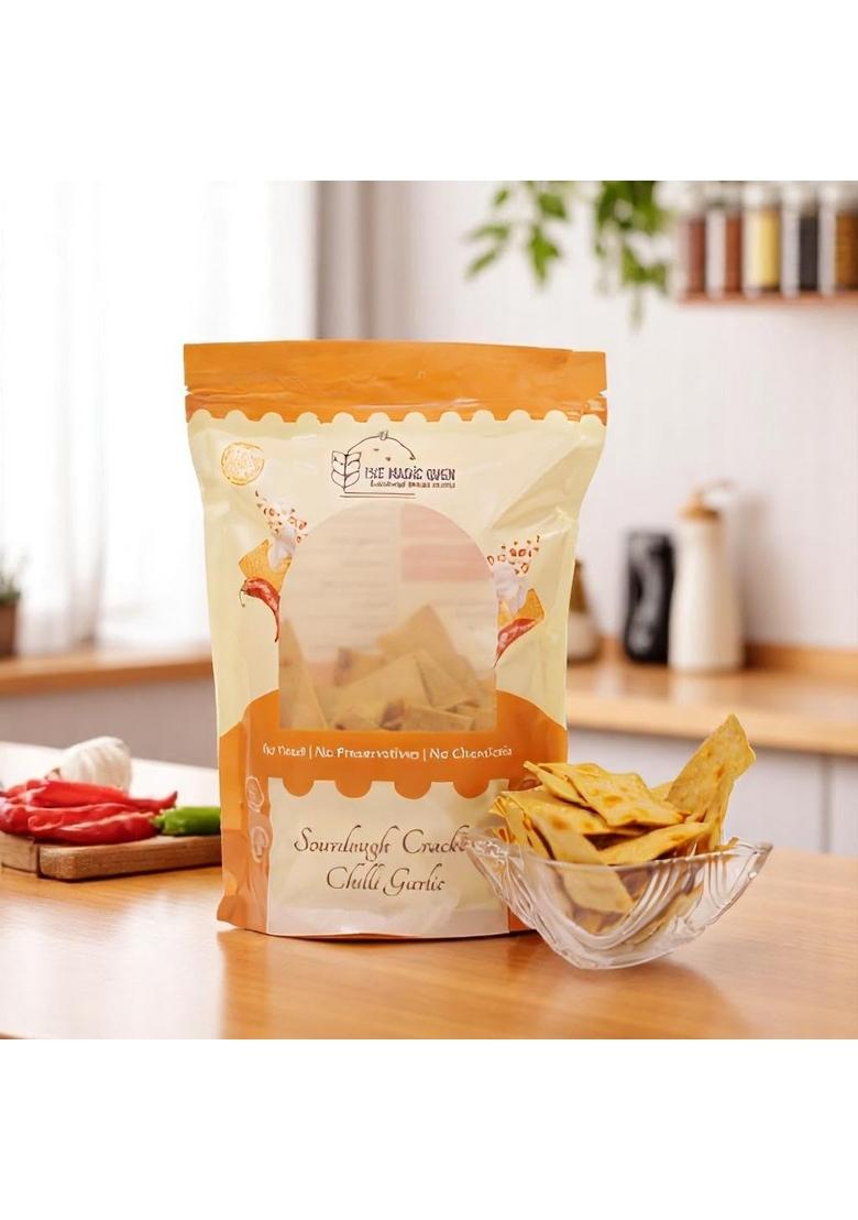 The Magic Oven Sourdough Oil Free Crackers Chips, Healthy Baked Nutritious Snack | Preservative-Free