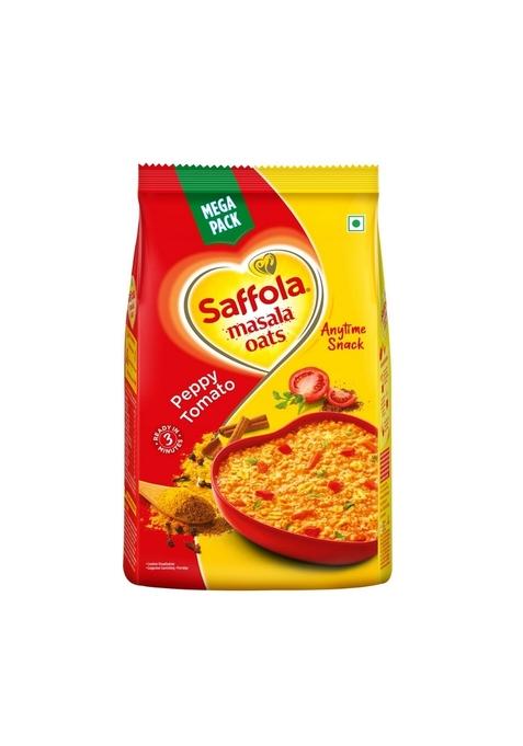 Saffola Masala Oats Karara Crunch, Tasty Evening Snack, Classic Masala With Crunchy Bits And Millets, 500G & Saffola Masala Oats | Tasty Evening Snack| Healthy Snack| Peppy Tomato| 500G