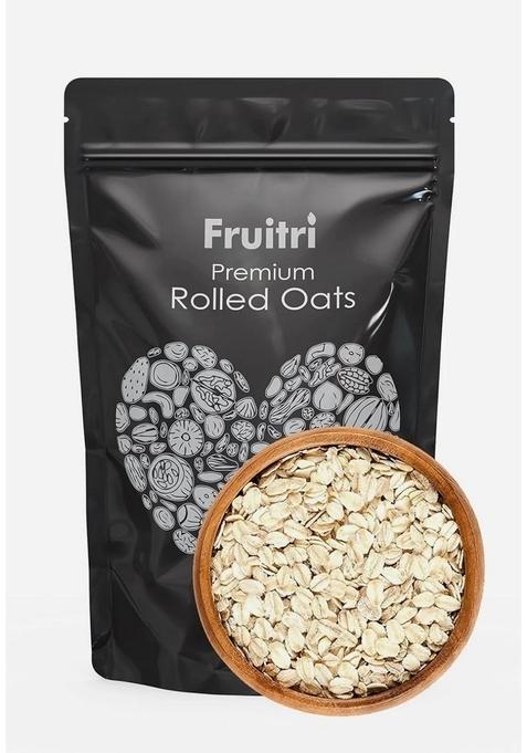 Fruitri Premium Rolled Oats- Gluten Free Organic Diet Food For Weight Loss, 100% Whole Grain, Breakfast Cereal (Plain, 500G)