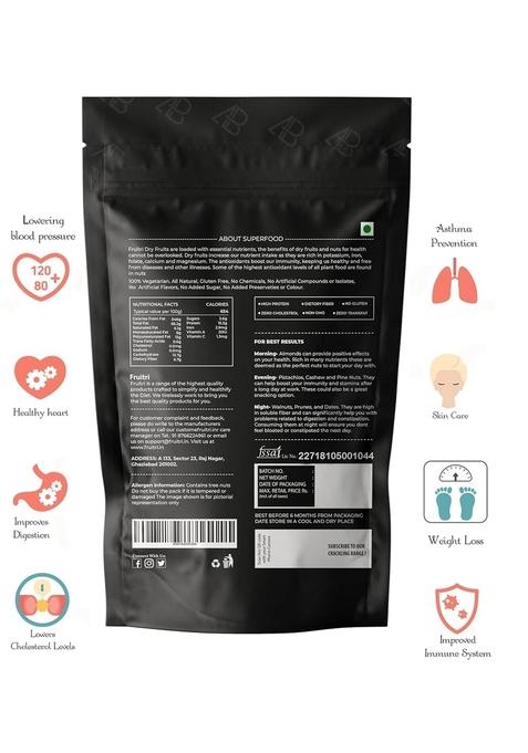 Fruitri Premium Rolled Oats- Gluten Free Organic Diet Food For Weight Loss, 100% Whole Grain, Breakfast Cereal (Plain, 500G)