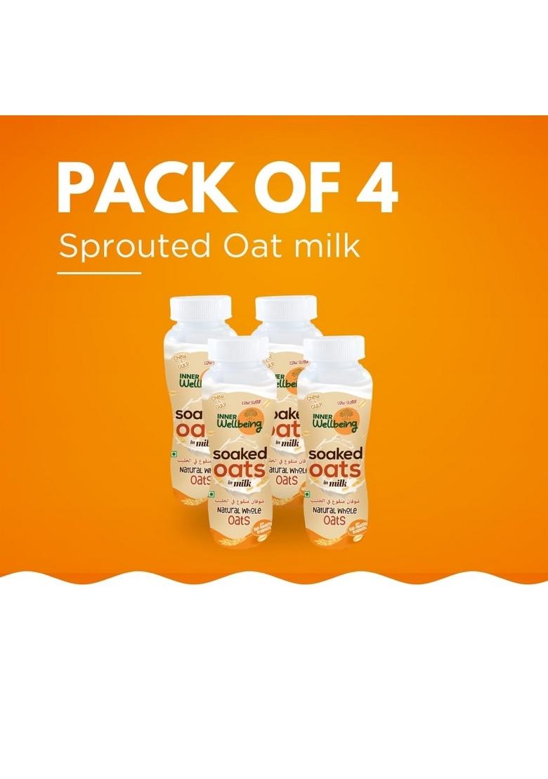 Overnight Sprouted Oats + Soaked Milk Combo Each (Pack Of 4) | High Protein, Gut-Friendly Breakfast | Ready-To-Eat Meal With Prebiotics | Healthy Overnight Oats For Everyone