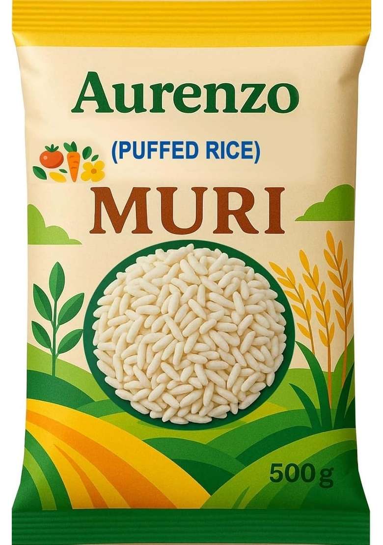 Aurenzo Muri Organic Puffed Rice, 500G, Gluten-Free, Vegan, 1Kg(Pack Of 500Gm 2 Bag) - Indya