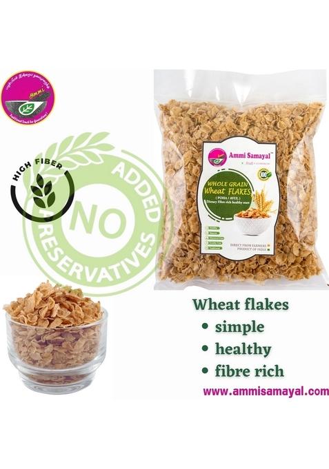 Ammi Samayal Wheat Flakes 250G | Whole Grain Crunchie Corn Flakes | Fiber-Rich Triticum Poha & Millet Flakes | Premium Organic, Gluten-Free Breakfast Snacks For Healthy Living