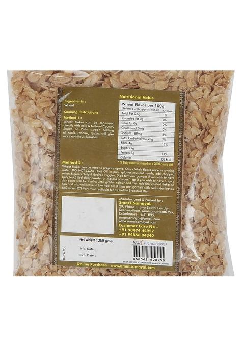 Ammi Samayal Wheat Flakes 250G | Whole Grain Crunchie Corn Flakes | Fiber-Rich Triticum Poha & Millet Flakes | Premium Organic, Gluten-Free Breakfast Snacks For Healthy Living